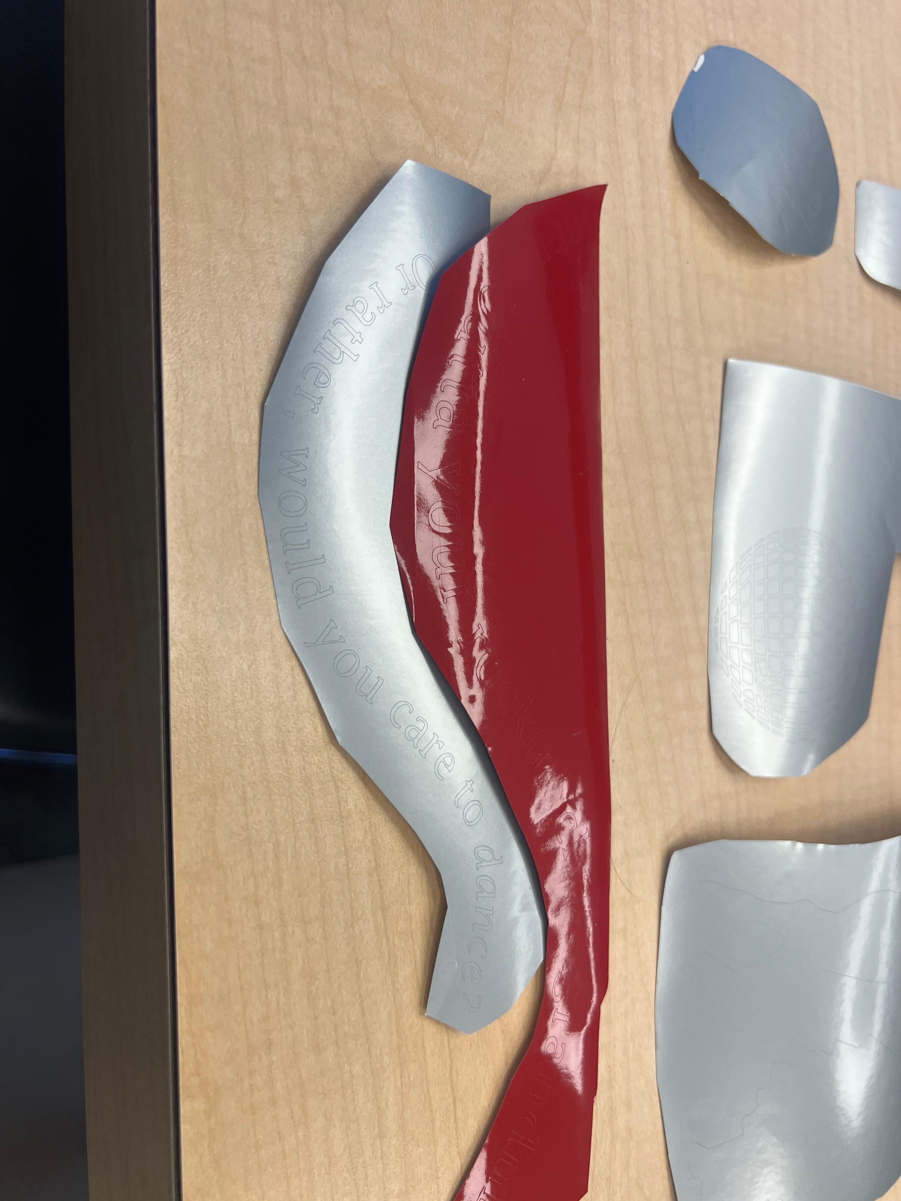 Typography mockup planned for the side of the chair